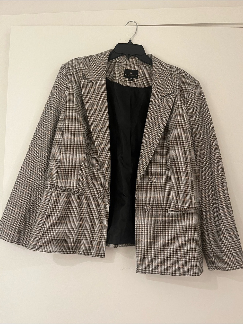 Worthington Black and White Glen Plaid Blazer